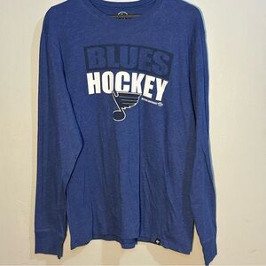 47 Brand Blues Hockey Long Sleeve Cotton Blend Tee